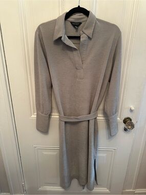 Club Monaco Light Green Long-Sleeve Polo Knit Dress